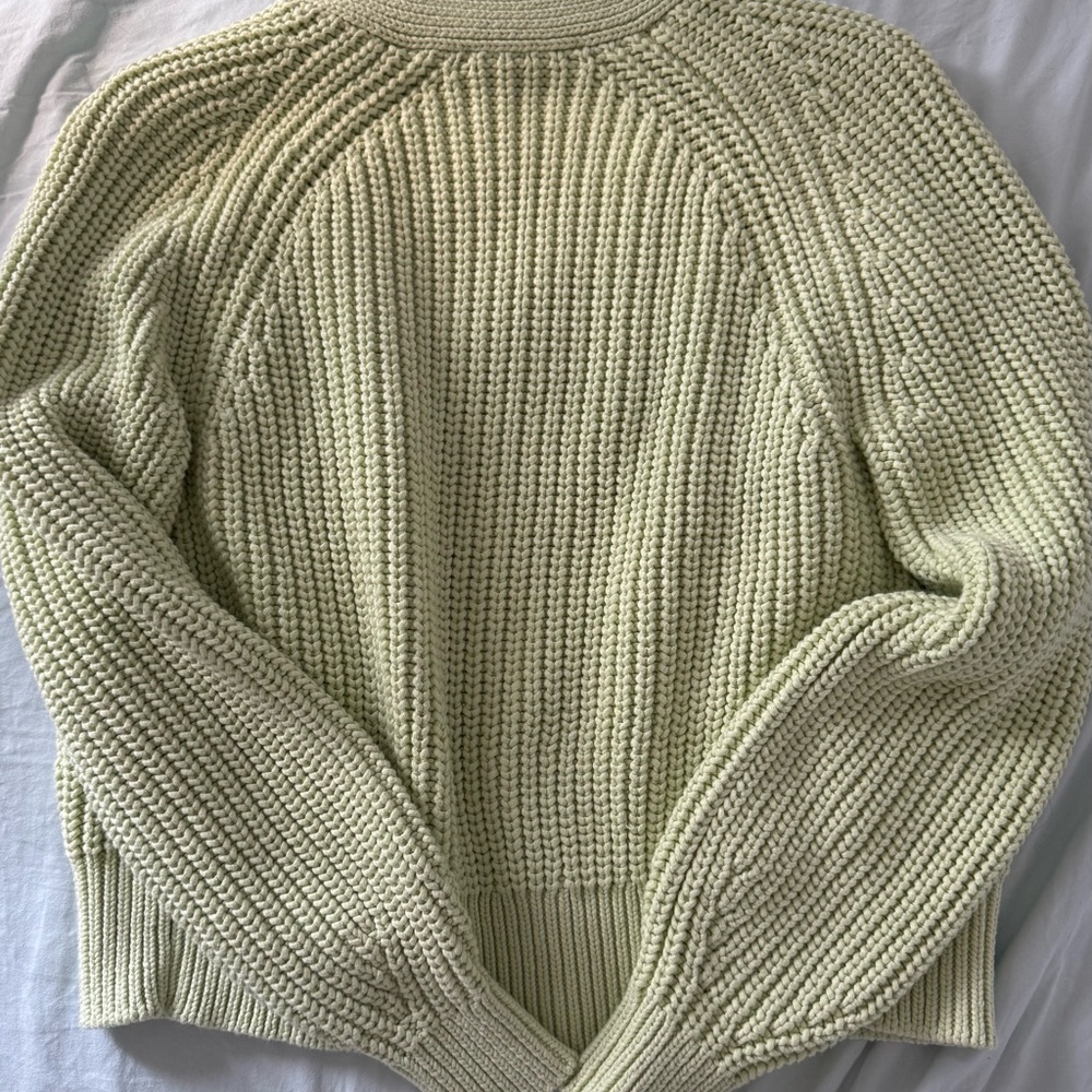 Everlane The Texture Cotton Cardigan Sweater in Seafoam Green - Picture 4 of 7